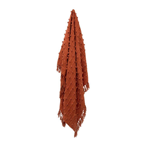 J.Elliot Liza 130x170cm Cotton Throw Blanket w/ Tassels - Rust