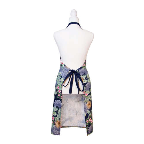 J. Elliot Hydrangea 83x68cm Cotton Apron w/ Pocket - Navy