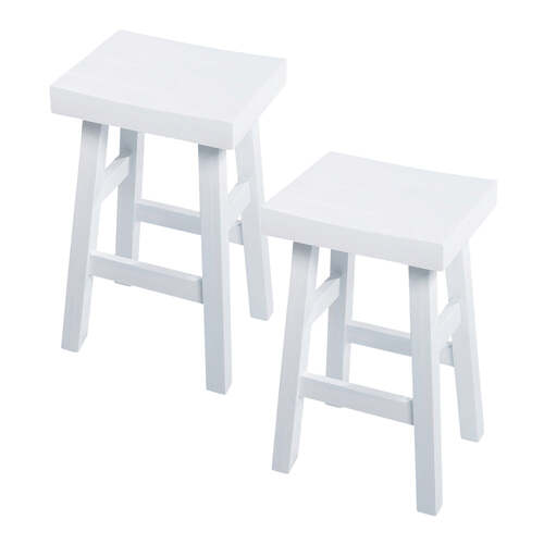 2pc J.Elliot Home Dylan 65cm Wood Barstool Set - White