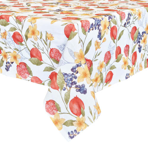 J.Elliot Home Pomegranate 150x250cm Cotton Tablecloth - White