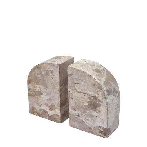 2pc J.Elliot Home Isabella Curved 14.5cm Marble Bookends