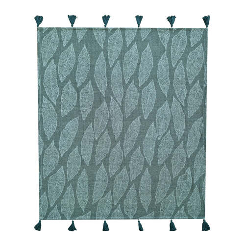J.Elliot Home Kye 130x160cm Cotton Throw Blanket - Evergreen & Mint