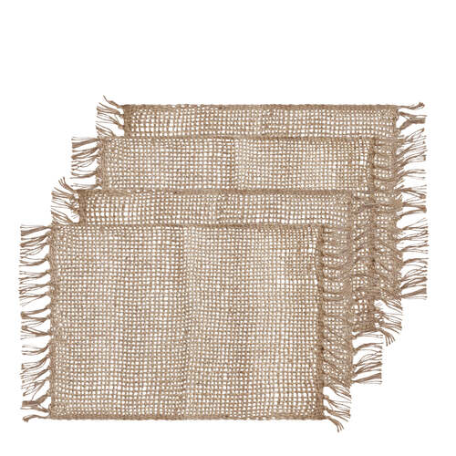 4PK J.Elliot Home Rowan 33x48cm Jute Placemat - Natural