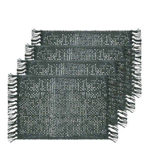 4PK J.Elliot Home Rowan 33x48cm Jute Placemat - Evergreen