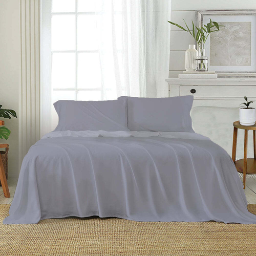 J Elliot Home Microfibre Queen Sheet Set w/Pillowcases - Silver Grey