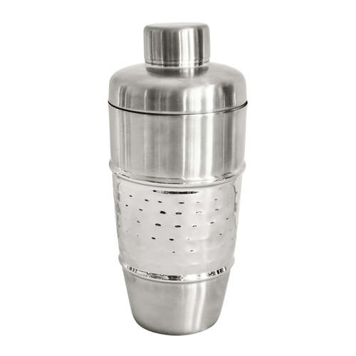 J.Elliot Home Alfie 500ml Stainless Steel Cocktail Shaker Hammered Chrome