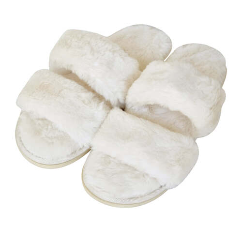 J. Elliot Home Layla Women's Faux Fur Slipper EU40/AU9 M-L Ivory