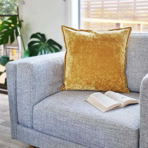J. Elliot Home Veronica Cotton Velvet Cushion 50x50cm Sand