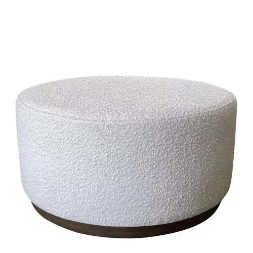 J.Elliot Home Senora Round 80x41cm Ottoman Stool  - Ivory