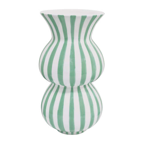 J.Elliot Home Arthur Stripe Vase 15x15x28cm Peppermint
