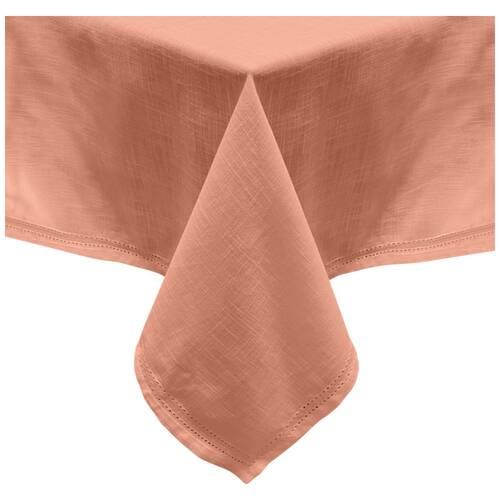 J.Elliot Home 100% Cotton Simon Square Tablecloth 180x180x0.2cm Terracotta