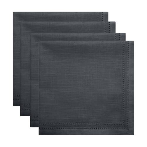 4pc J.Elliot Home 100% Cotton Sally Napkins Tableware 45x45x0.2cm Charcoal