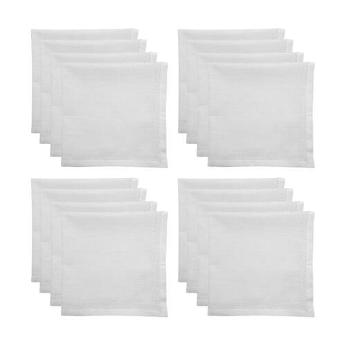 4x 4pc J.Elliot Home 100% Cotton Sally Napkins Tableware 45x45x0.2cm White
