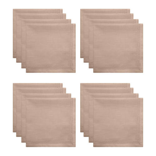 4x 4pc J.Elliot Home 100% Cotton Sally Napkins Tableware 45x45x0.2cm Nude