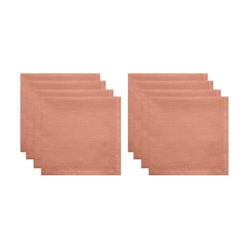 2x 4pc J.Elliot Home 100% Cotton Sally Napkins Tableware 45x45x0.2cm Terracotta