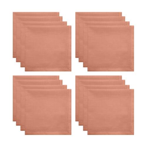 4x 4pc J.Elliot Home 100% Cotton Sally Napkins Tableware 45x45x0.2cm Terracotta