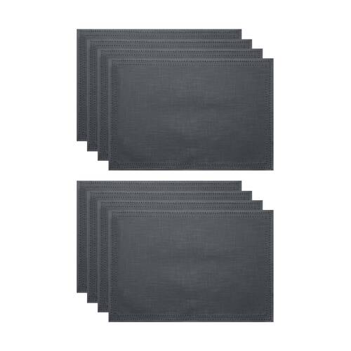 2x 4pc J.Elliot Home Simon Table Placemats Set 33x48x0.2cm Charcoal
