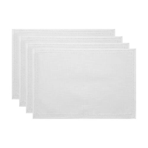 4pc J.Elliot Home Simon Table Placemats Set 33x48x0.2cm White