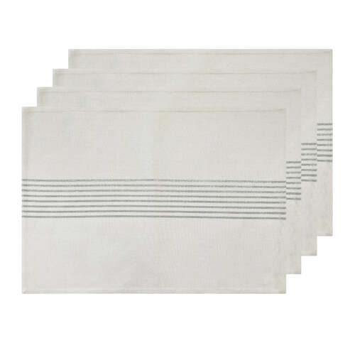 J.Elliot Home Lester Placemat 33x48cm Silver & White