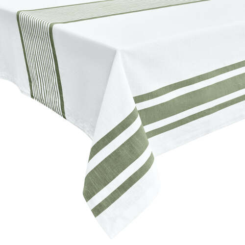 J.Elliot Home Kaileb Tablecloth 150x250cm Forest & Ivory