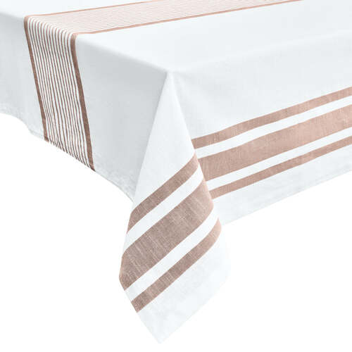 J.Elliot Home Kaileb Tablecloth 150x250cm Cocoa & Ivory