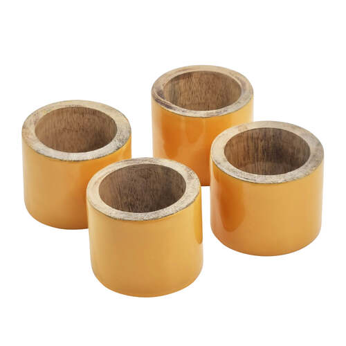 4pc J.Elliot Home Kevin Napkin Rings 3.8x5cm Yellow
