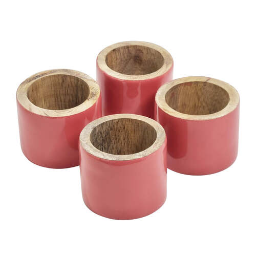 4pc J.Elliot Home Kevin Napkin Rings 3.8x5cm Bubblegum