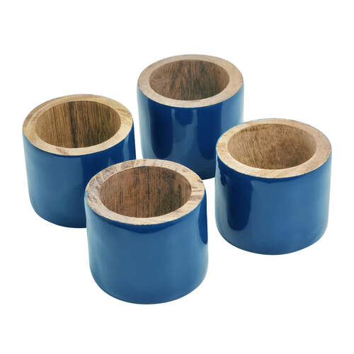 4pc J.Elliot Home Kevin Napkin Rings 3.8x5cm Navy