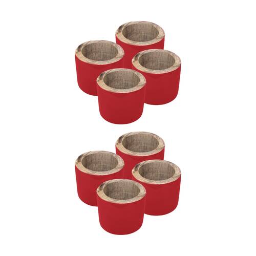 2x 4pc J.Elliot Home Kevin Napkin Rings Accessory Tableware 3.8x5x5cm Red