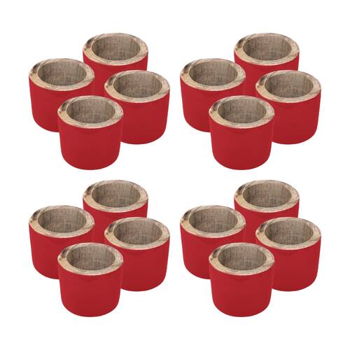4x 4pc J.Elliot Home Kevin Napkin Rings Accessory Tableware 3.8x5x5cm Red