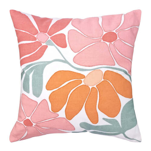 J.Elliot Home Keeley Cushion 50x50cm Bubblegum & White Multicolour
