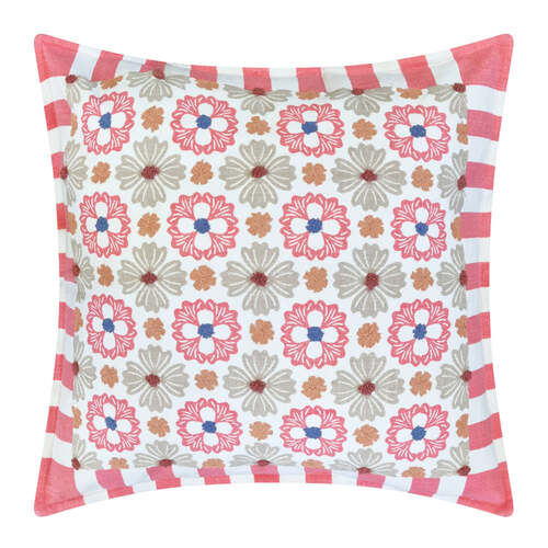 J.Elliot Home Zoe Cushion 50x50cm Bubblegum & White Multicolour