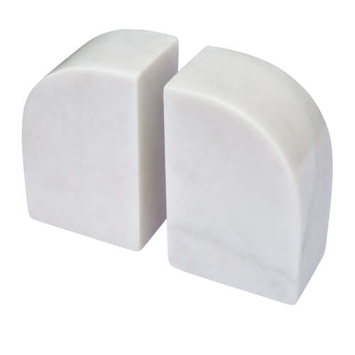 2pc J.Elliot Home Percy Set Book Ends Curved 14.5x9.5x6cm Marble