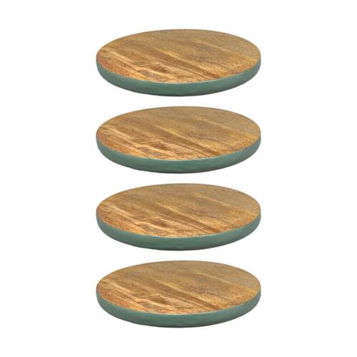 4PK J.Elliot Home Corinne Wooden Trivet 20x20x1.5cm Green & Natural