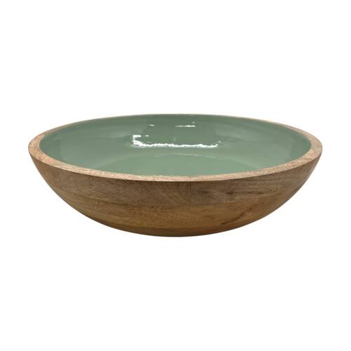 J.Elliot Home Corinne Mango Wood Salad Bowl 40x40x10cm Green & Natural