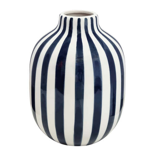 J.Elliot Home Kellin Stripe Vase 16x16x20.5cm Navy