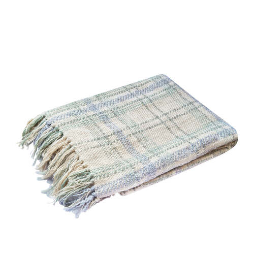 J.Elliot Home Rhiannon 130x160cm Cotton Throw Blanket - Evergreen Multi