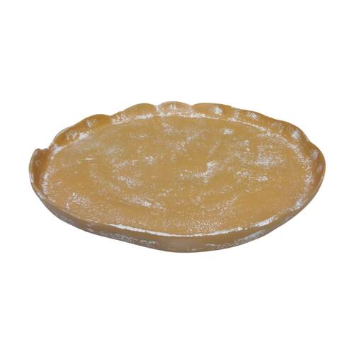 J.Elliot Home Mara Round Medium Aluminium Plate 31x30x2.5cm Terracotta