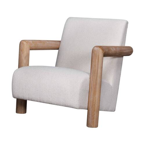 J.Elliot Home Creston Wood Armchair Furniture 78x92x82cm Ivory
