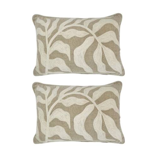 2PK J.Elliot Home Aurelia Cushion Pillow Household Decoration 35x55x0.7cm Ivory
