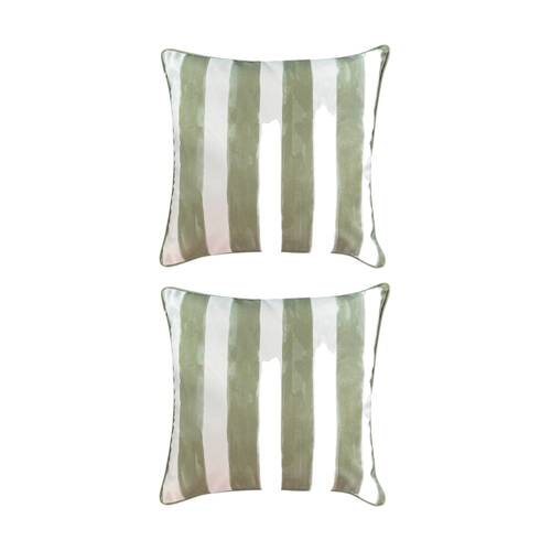 2PK J.Elliot Home Positano Outdoor Cushion Pillow Household Decor 50x50x12cm Olive