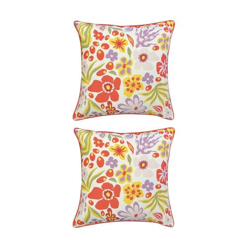 2PK J.Elliot Home Radiance Outdoor Cushion Pillow Household Decor 50x50x12cm Coral