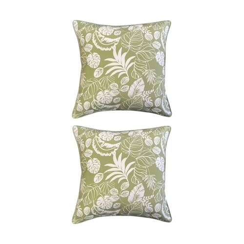 2PK J.Elliot Home Tiana Outdoor Cushion Pillow Household Decor 50x50x12cm Olive