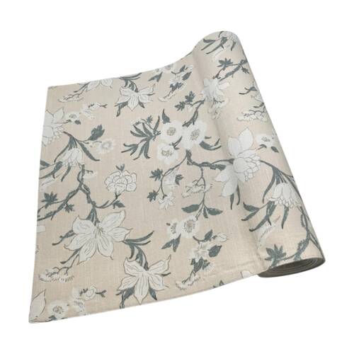 J.Elliot Home 100% Cotton Nordhem Table Runner 40x180x0.2cm Warm Beige Floral