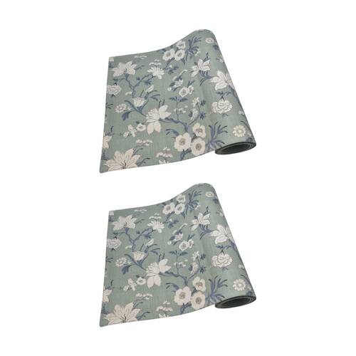 2PK J.Elliot Home 100% Cotton Nordhem Table Runner 40x180x0.2cm Blue/Grey Floral