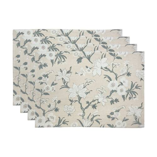 4pc J.Elliot Home Nordhem Table Placemats Set 33x48x0.2cm Warm Beige Floral