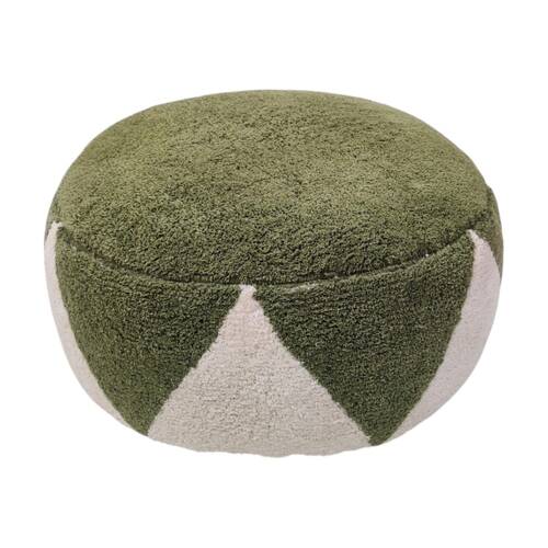 J.Elliot Home Rimsha Tufted Pouf Seat/Footrest Furniture 60x60x25cm Olive