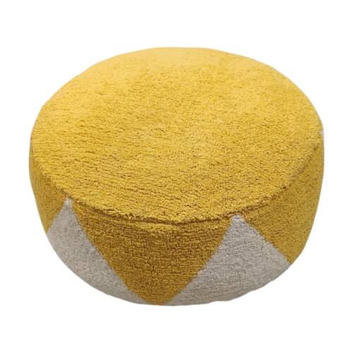 J.Elliot Home Rimsha Tufted Pouf Seat/Footrest Furniture 60x60x25cm Sunflower