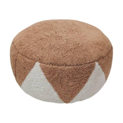 J.Elliot Home Rimsha Tufted Pouf Seat/Footrest Furniture 60x60x25cm Toffee