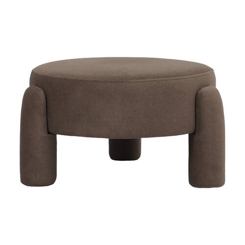 J.Elliot Home Cresent Velvet Stool Chair Furniture 65x65x35cm Rich Cocoa